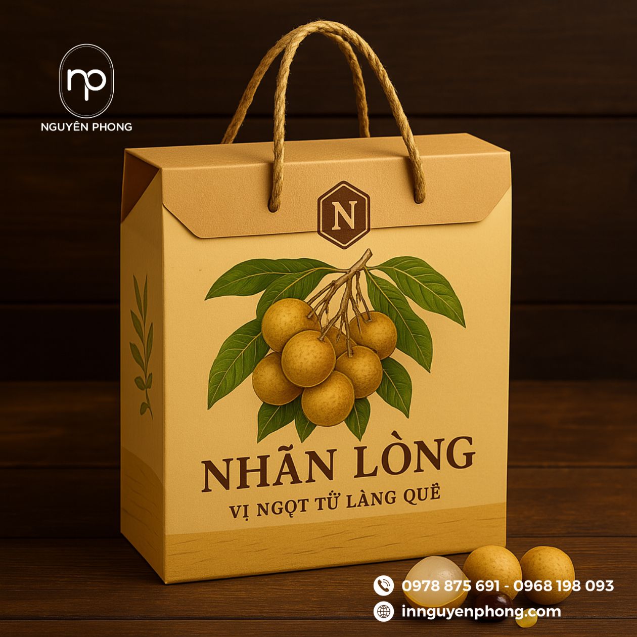 Mẫu túi giấy nông sản đựng nhãn 